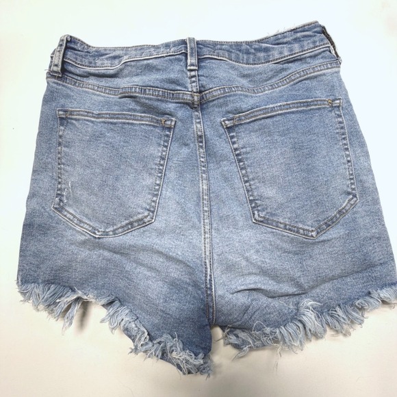 We The Free Distressed Denim Shorts Raw Hem High Rise Women's 30 - Picture 4 of 7